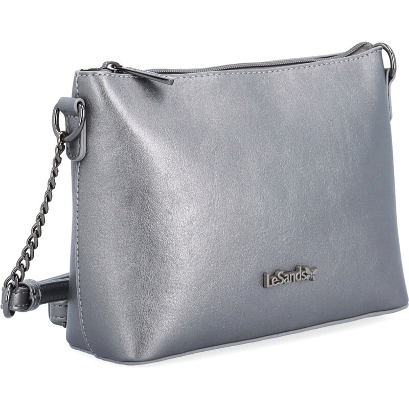 Kabelka ze syntetické kůže crossbody Le Sands stříbrná 7708 TI 108029755