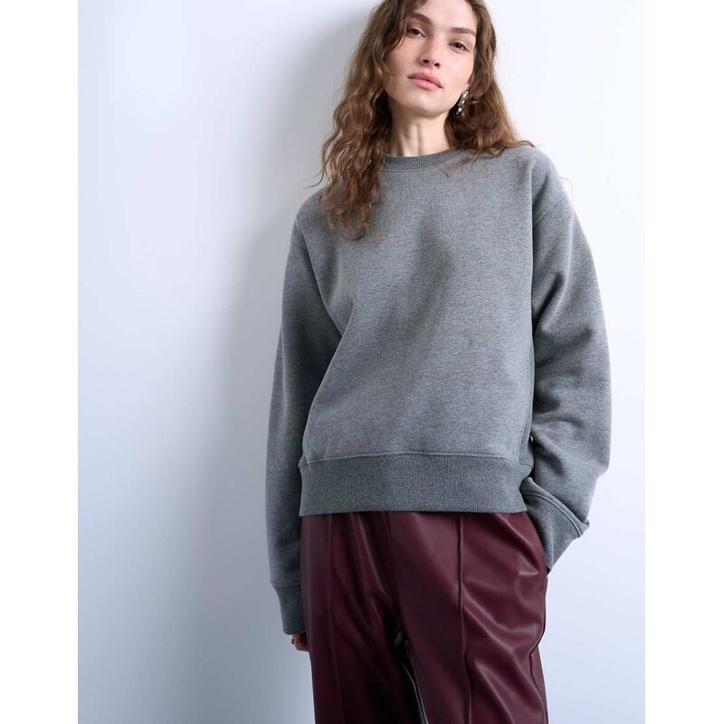 Topshop ultimate sweat in dark grey marl