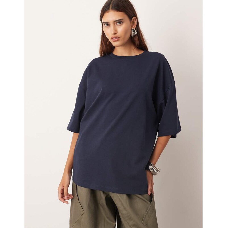 ARRANGE oversized premium heavy weight t-shirt in navy 109653120