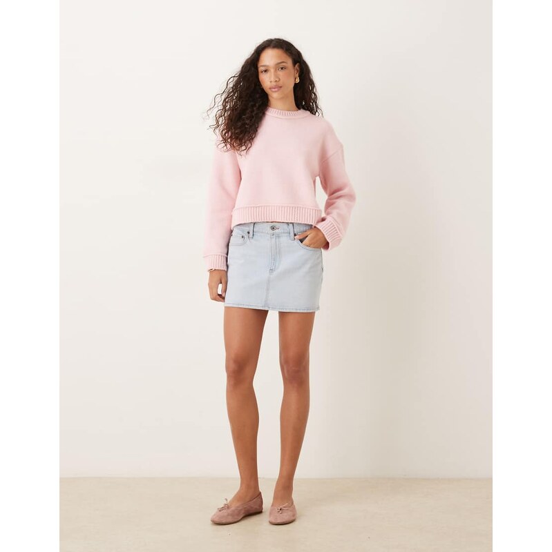 ASOS DESIGN knitted oversized jumper with wide rib detailing in