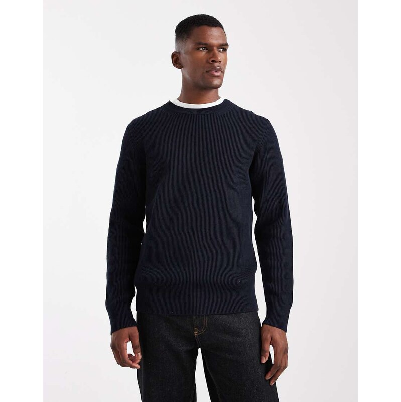 Jack & Jones ribbed jumper in navy