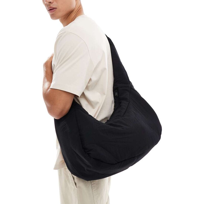 Jack & Jones oversized crossbody sling bag in black