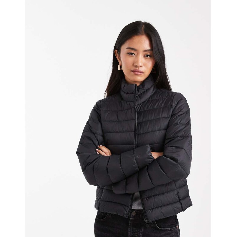 ONLY funnel neck padded jacket in black