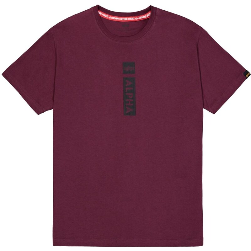 ALPHA INDUSTRIES Tričko Alpha Puff červená třešeň / černá