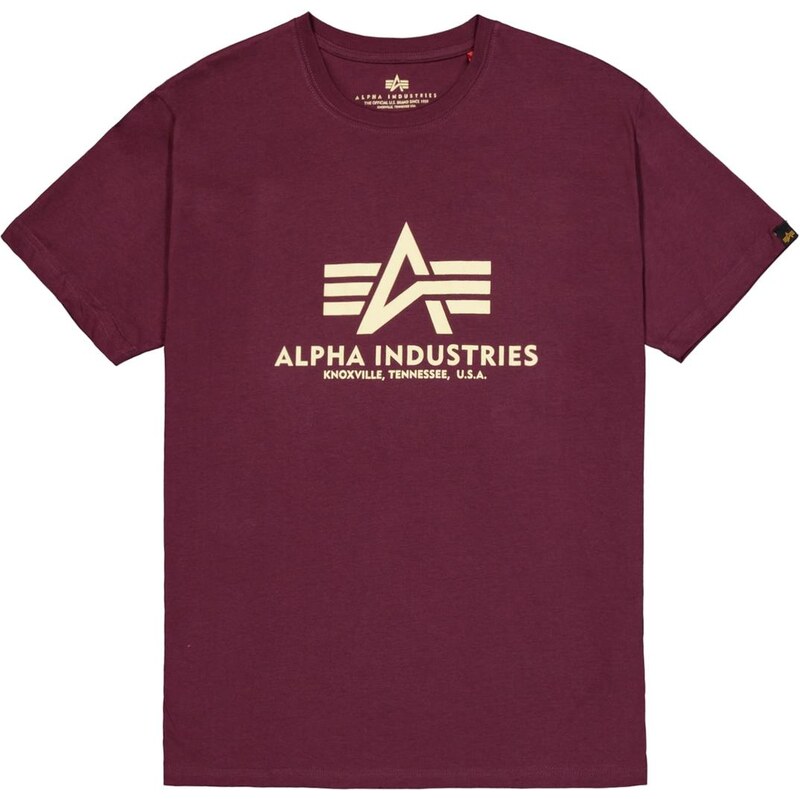 ALPHA INDUSTRIES Tričko pastelově žlutá / burgundská červeň