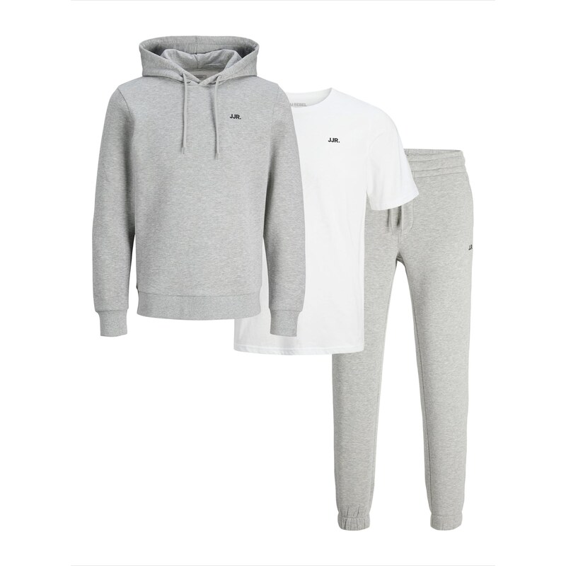 JJ Rebel Joggingová souprava šedý melír / bílá