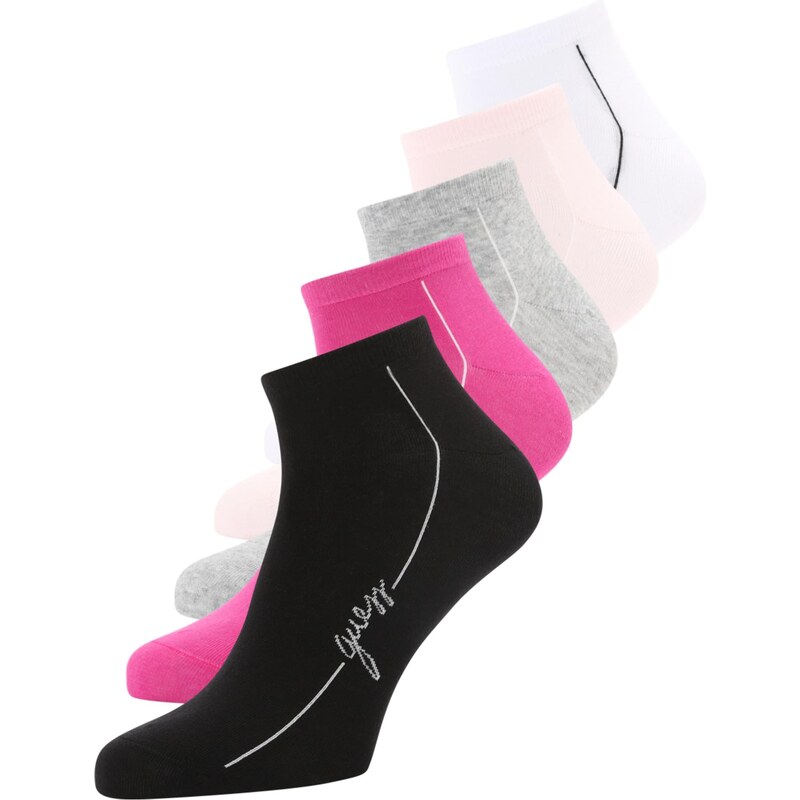 GUESS Ponožky šedý melír / pink / růže / černá / bílá 108431652