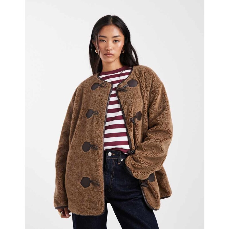 ONLY teddy duffle coat in brown 113261999