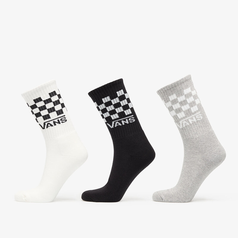 Ponožky Vans Classic Check Crew 3-Pack White/ Black/ Grey XL