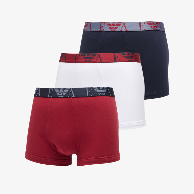 Boxerky EA7 Emporio Armani Bottom Trunk 3-Pack Ar.Blu/ Rhubarb/