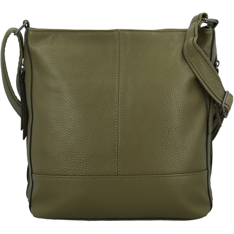 Amalia Módní dámská koženková crossbody kabelka Evelyne, tmavě zelená 110582952