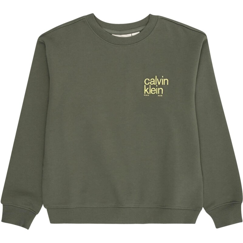 Calvin Klein Jeans Mikina žlutá / zelený melír