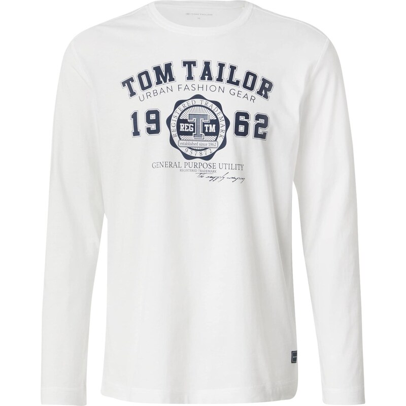 TOM TAILOR Tričko tmavě modrá / bílá