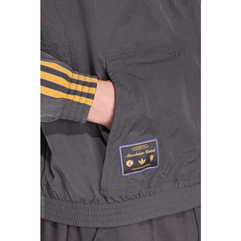 Pánská bunda Adidas Manchester United 25/26 Terrace Icons Half-Zip šedá