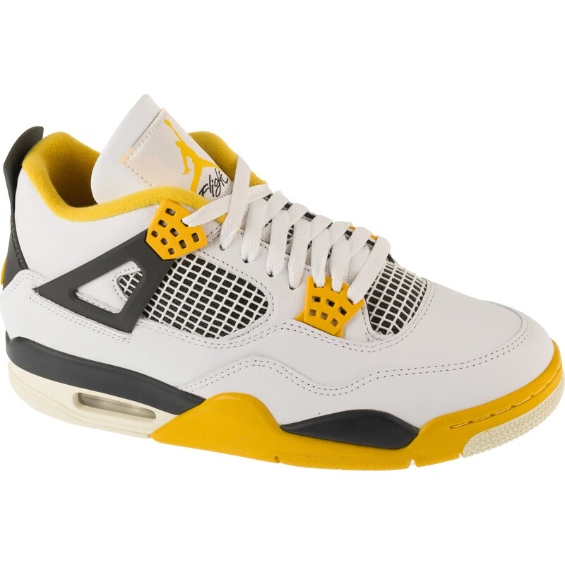 NIKE Bílo-žluté pánské tenisky Air Jordan 4 Retro Bílá