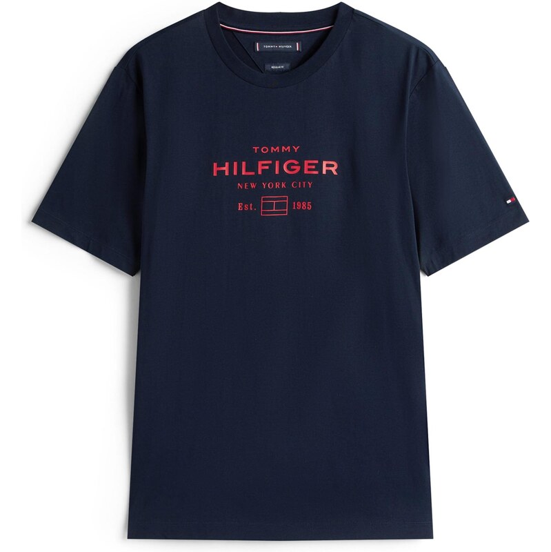 TOMMY HILFIGER Tričko námořnická modř / jasně červená