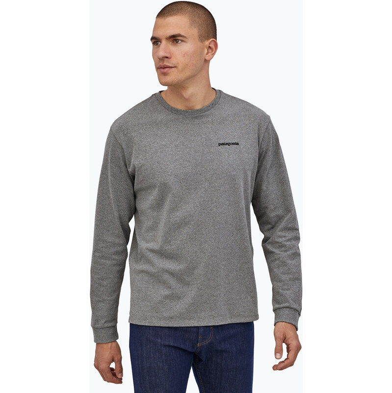 Pánské tričko Longsleeve Patagonia P-6 Logo Responsibili gravel