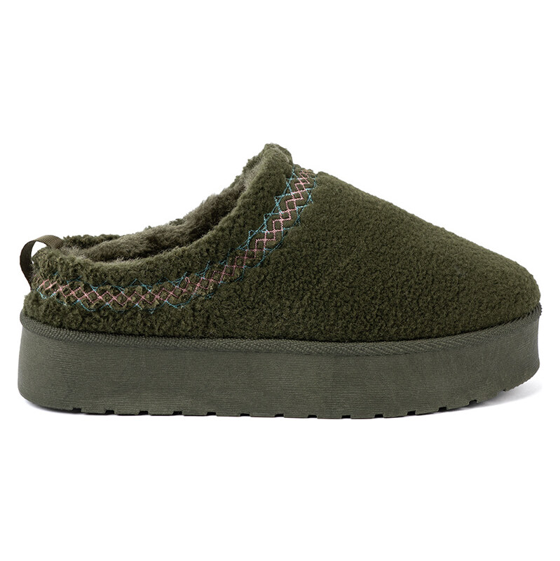Shelvt Dark green, soft boots ala snow boots without a heel 108054411