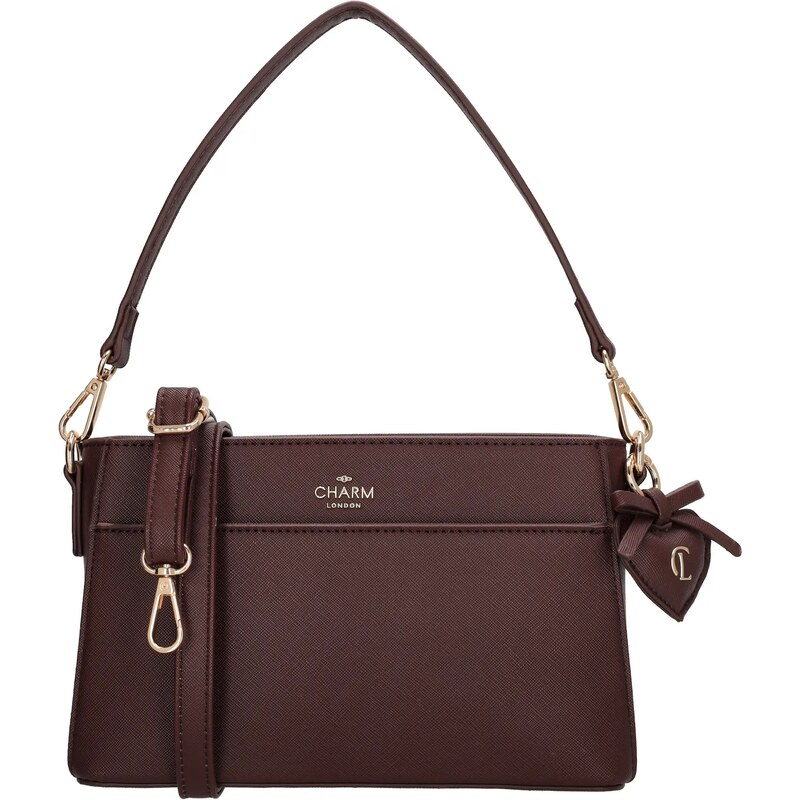 Charm London Tmavě červená elegantní crossbody kabelka