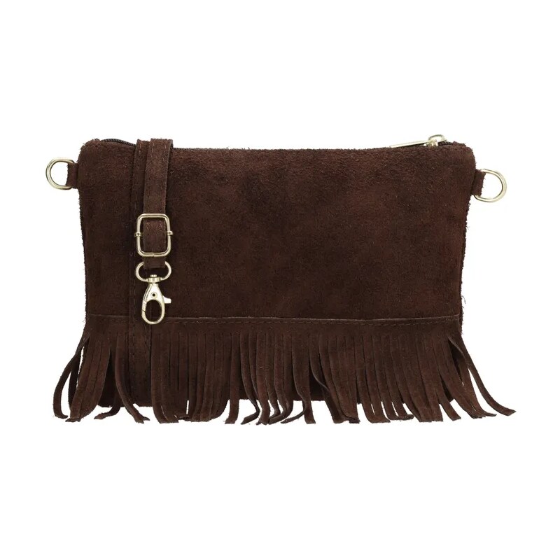 Beagles Tmavě hnědá vintage kožená crossbody kabelka „Carrie