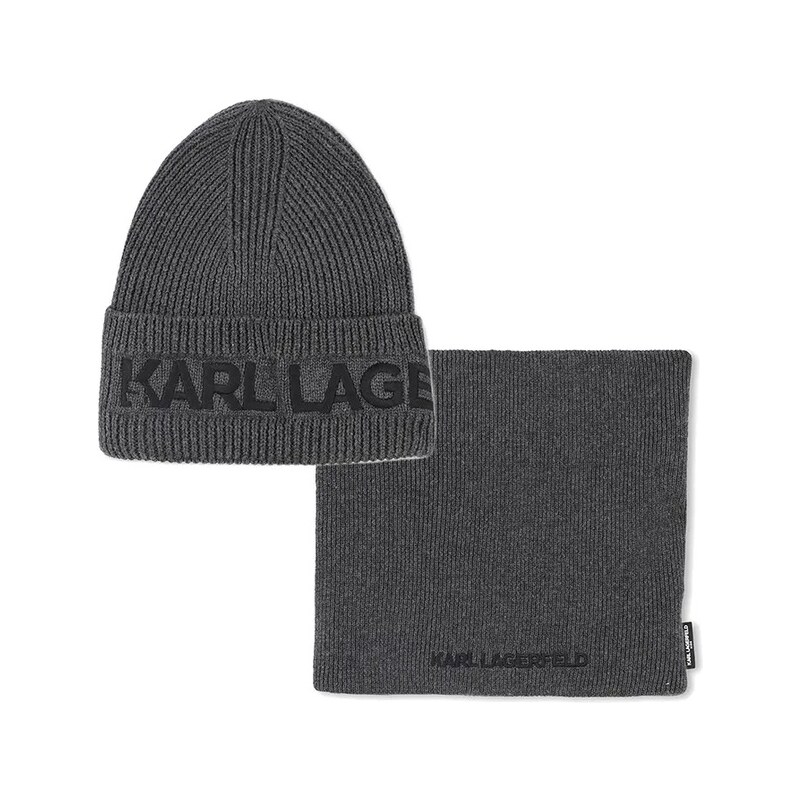 Karl Lagerfeld Dětská bavlněná čepice a šála Karl Lagerfeld