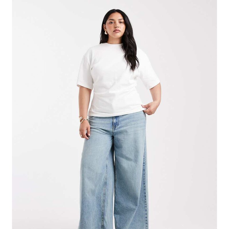 ASOS Curve ASOS DESIGN Curve high waist wide leg jeans in