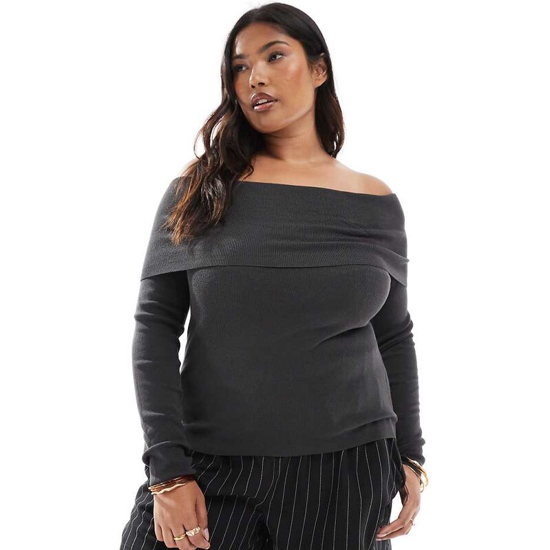 ASOS Curve ASOS DESIGN Curve structured off the shoulder bardot