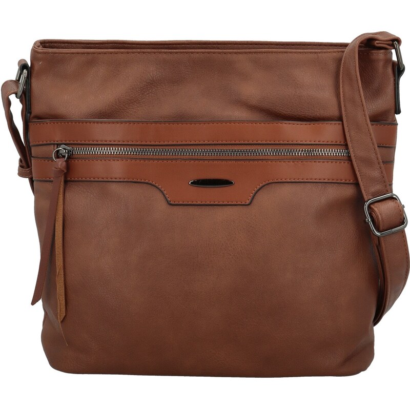 Amalia Trendy dámská koženková crossbody kabelka Hazel, hnědá 110985107