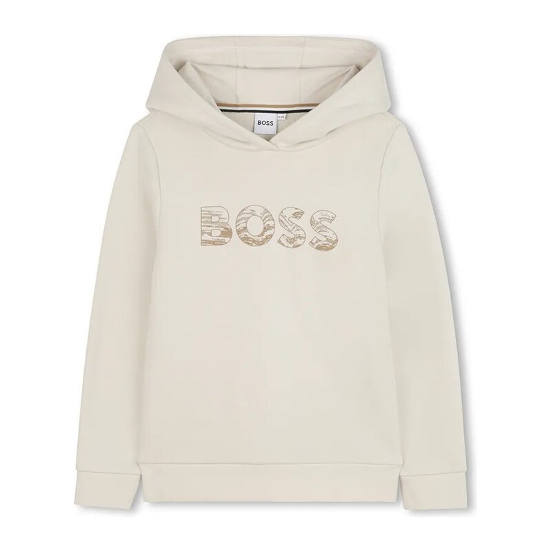 BOSS mikina s kapucí dětská s bavlnou