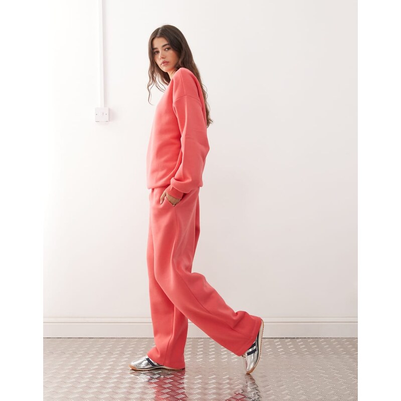 COLLUSION Heavyweight wide leg joggers in red