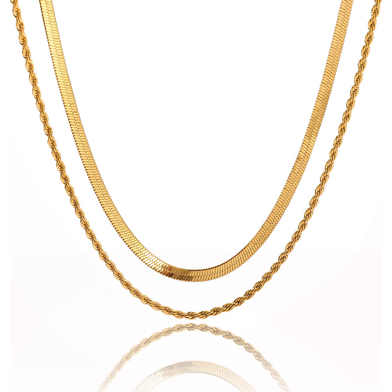 ELENYS Duo – pozlacený náhrdelník 18K žluté zlato 107456203