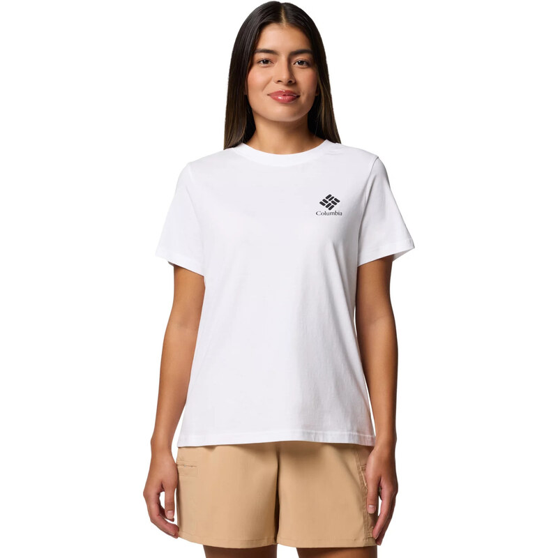Bílé dámské tričko Columbia Rolling Bend Graphic SS Tee Bílá 109523159