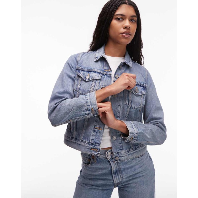 Levis original denim trucker jacket in light wash-Blue