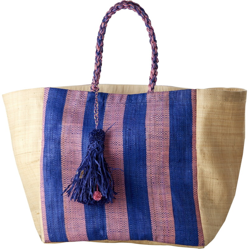 Rice Nákupní taška Navy Blue/Pink Stripes
