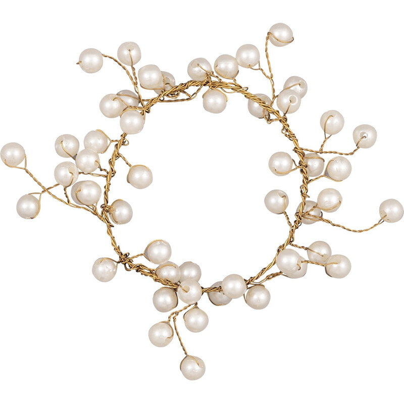 Green Gate Kroužek na ubrousky Bead White – set 6 ks