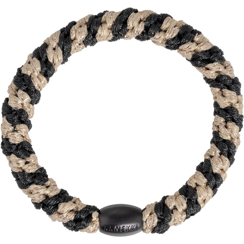 Gumička do vlasů Kknekki Black / Beige Glitter Stripe