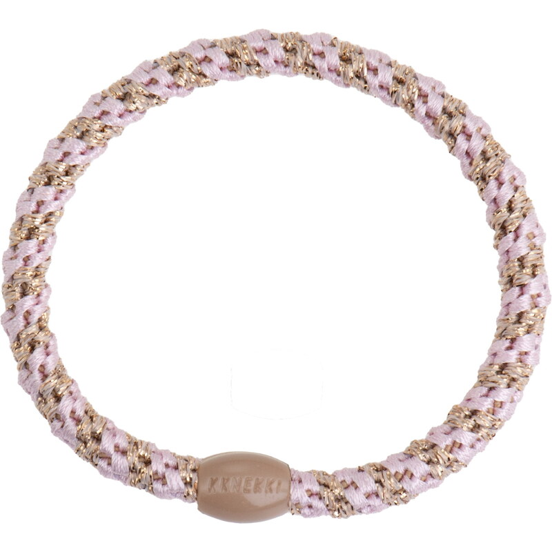 Gumička do vlasů Kknekki Slim Light Pink / Beige Glitter
