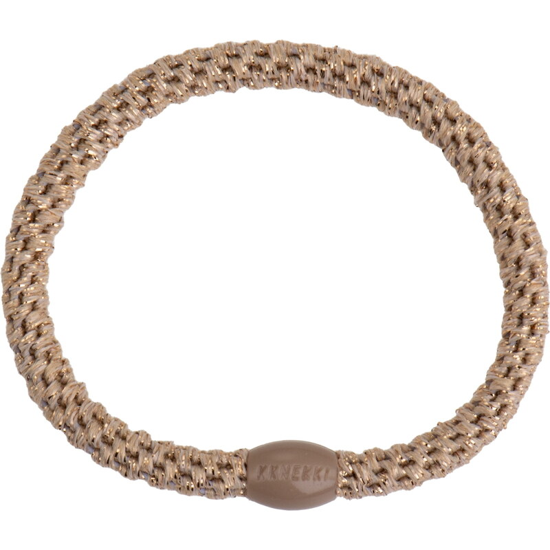 Gumička do vlasů Kknekki Slim Beige Glitter