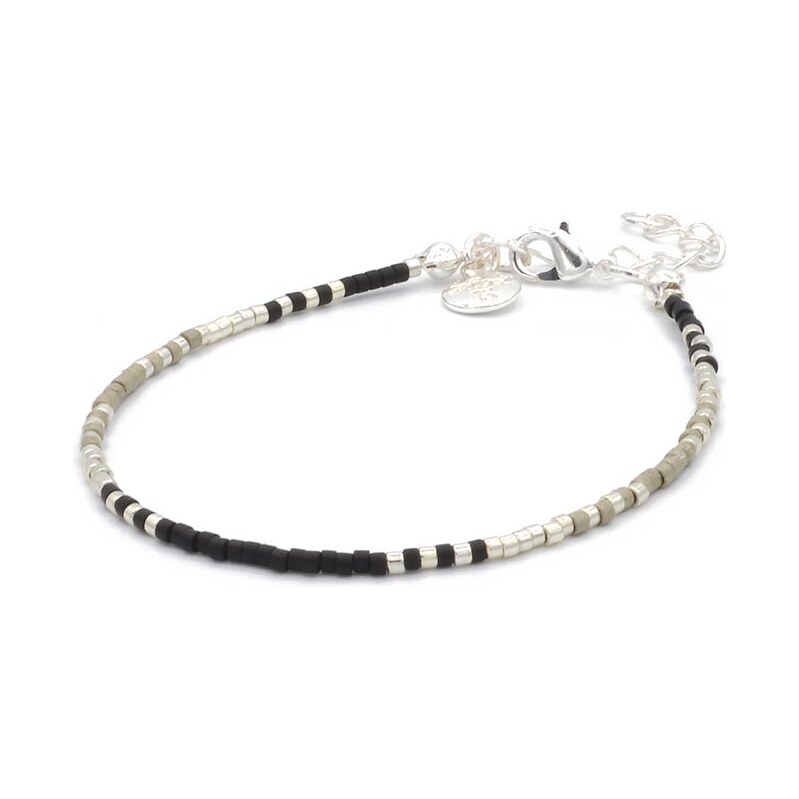 Mint15 Miyuki náramek Delicate Black & Whitet Silver 108074133