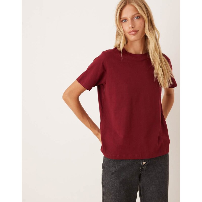 JJXX regular fit t-shirt in burgundy-Red 109605280