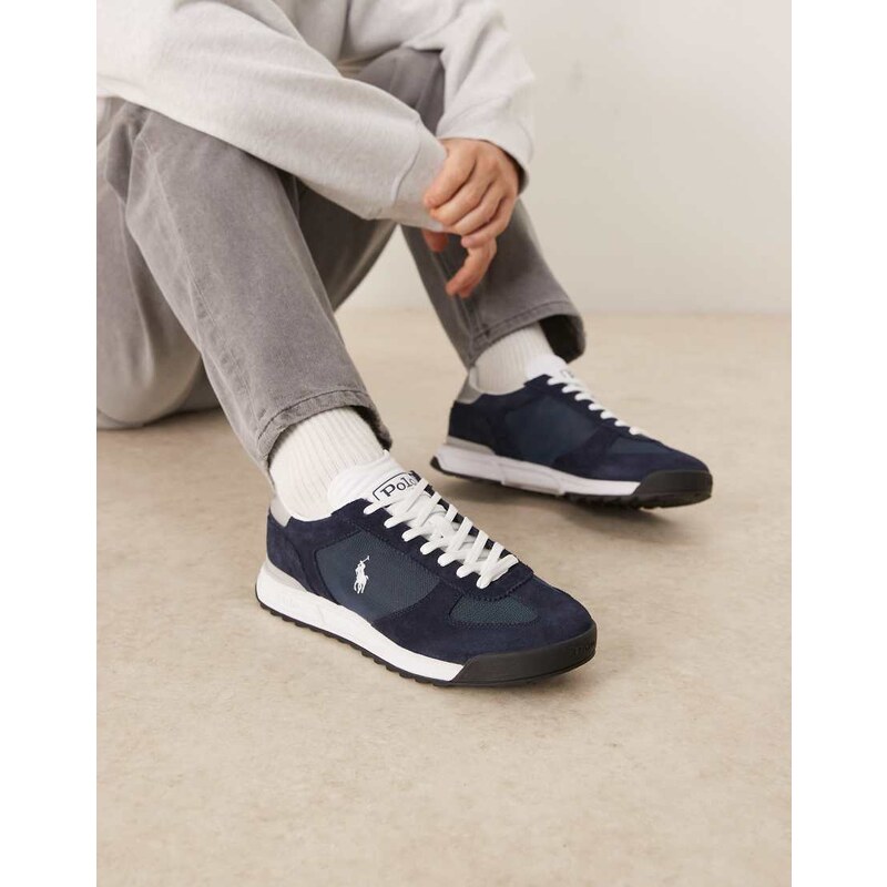Polo Ralph Lauren Varick suede and ripstop trainers in navy