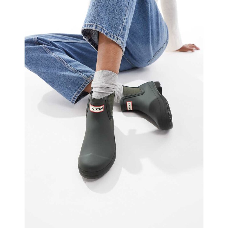 Hunter original chelsea boot in dark olive-Green 108075100