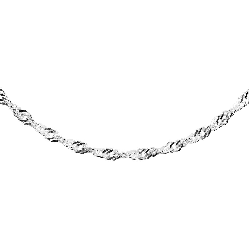 SYLVIENE Stříbrný řetízek Singapur 3 mm 108075490