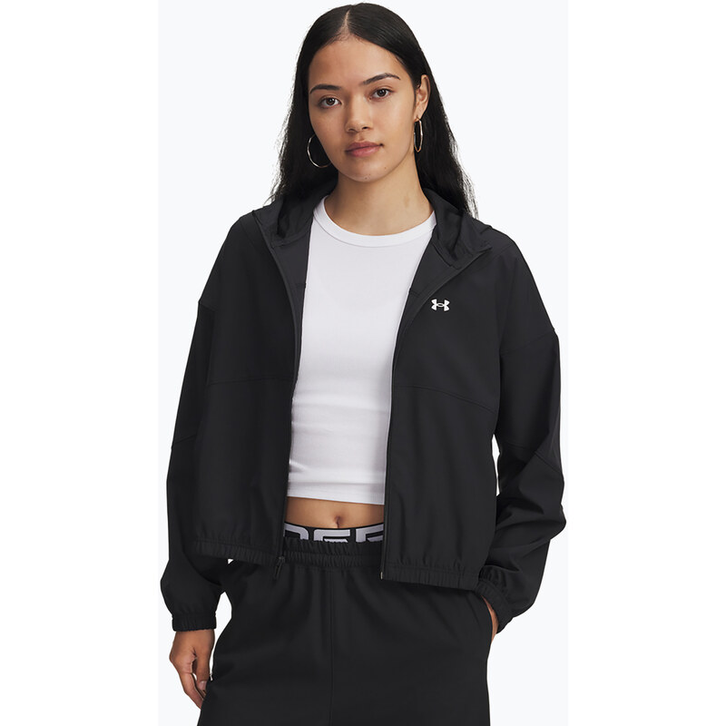 Dámská bunda Under Armour Rival Woven Hoody black/black/white