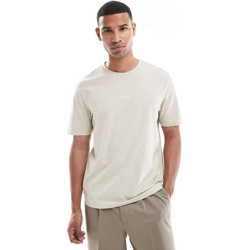 BOSS Orange tchup t-shirt in beige-Neutral