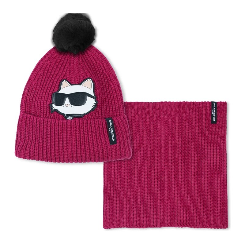 Karl Lagerfeld Dětská čepice a nákrčník Karl Lagerfeld