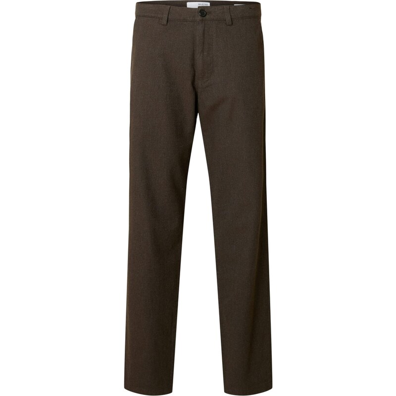 SELECTED Chino kalhoty SLHMILES tmavě hnědá