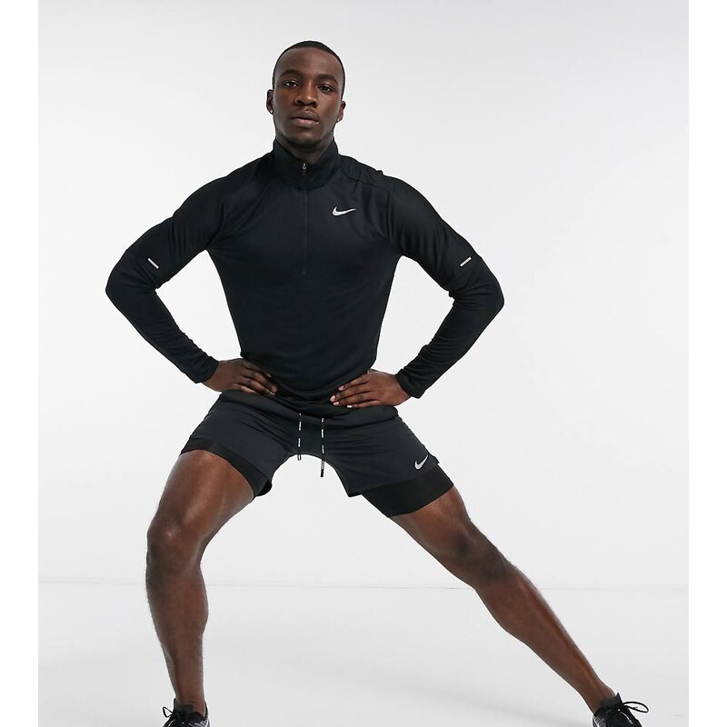 Nike Running Tall element half zip top in black