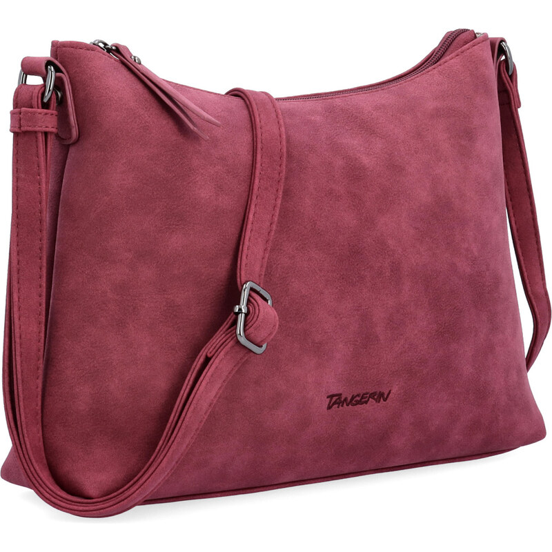 Kabelka ze syntetické kůže crossbody Tangerin vínová 1110 BO 108080042