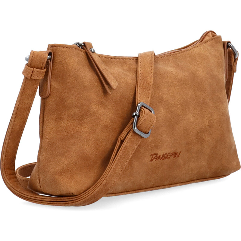 Kabelka ze syntetické kůže crossbody Tangerin koňaková 1109 KO 108080044